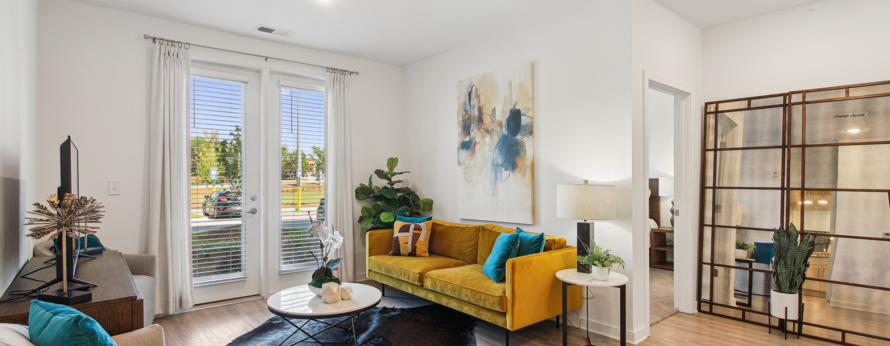 View of living room with natural lighting